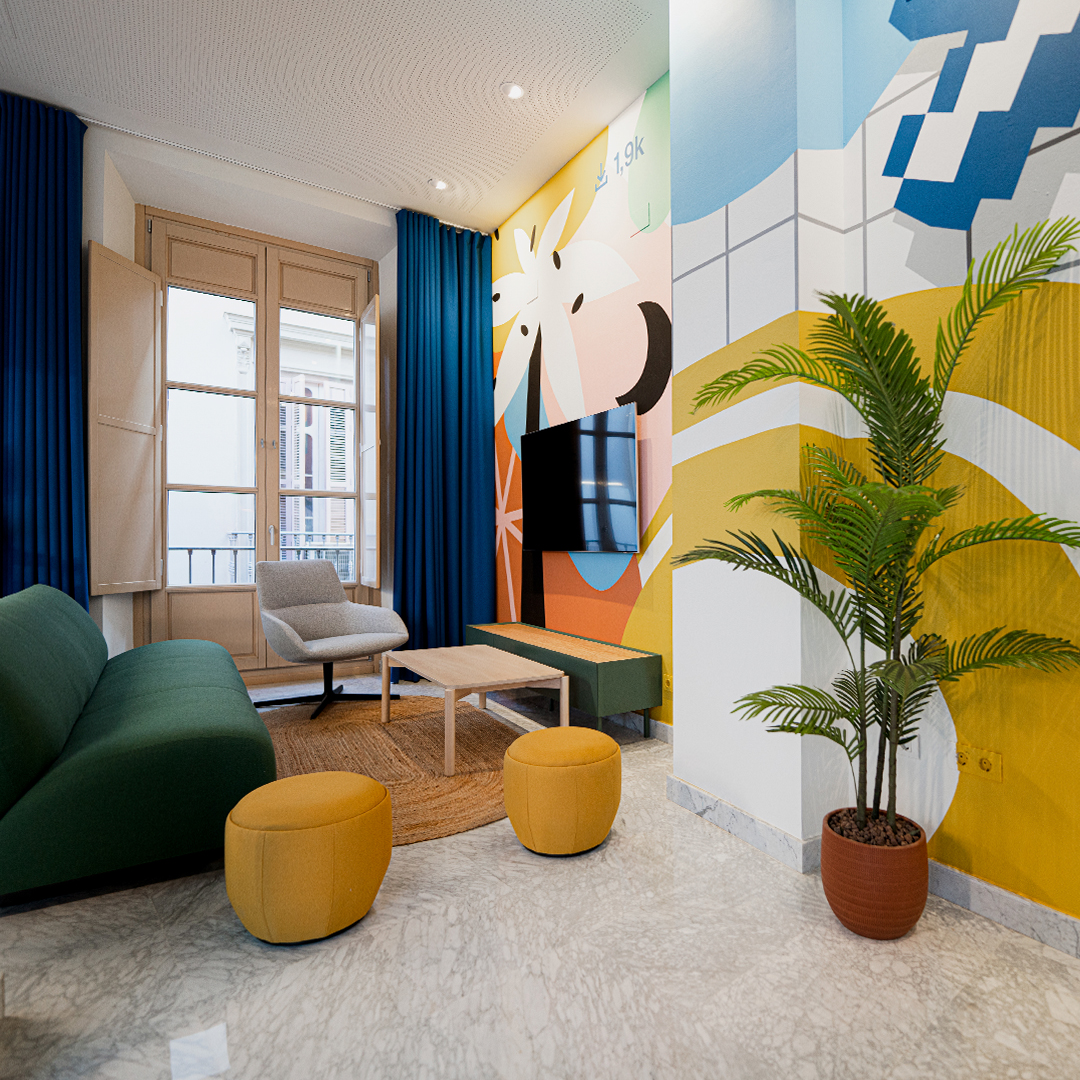 Mural en la sede de Uptodown